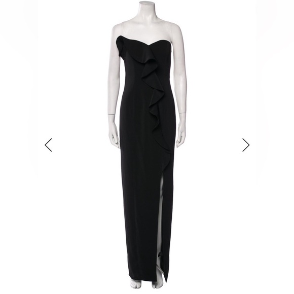JAYGODFREY Dresses & Skirts - NWT Jay Godfrey Black Steele Shimmer Crepe Strapless Gown Size 6